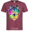 Men's T-Shirt Wolf splashes burgundy фото