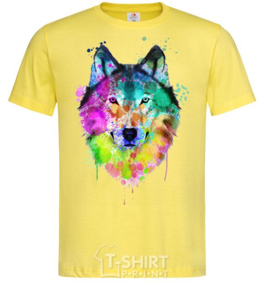 Men's T-Shirt Wolf splashes cornsilk фото