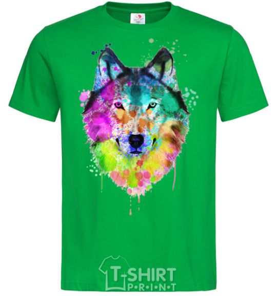 Men's T-Shirt Wolf splashes kelly-green фото