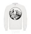 Sweatshirt A wolf in a circle White фото