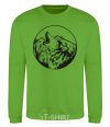 Sweatshirt A wolf in a circle orchid-green фото