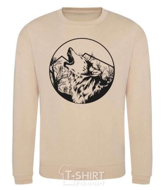 Sweatshirt A wolf in a circle sand фото