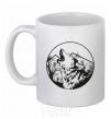 Ceramic mug A wolf in a circle White фото