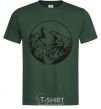 Мужская футболка Волк в кругу Темно-зеленый фото