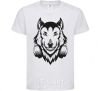 Kids T-shirt A wolf in headphones White фото