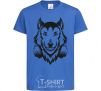 Kids T-shirt A wolf in headphones royal-blue фото