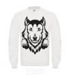 Sweatshirt A wolf in headphones White фото