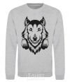 Sweatshirt A wolf in headphones sport-grey фото