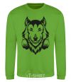 Sweatshirt A wolf in headphones orchid-green фото