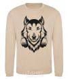 Sweatshirt A wolf in headphones sand фото