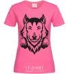 Women's T-shirt A wolf in headphones heliconia фото