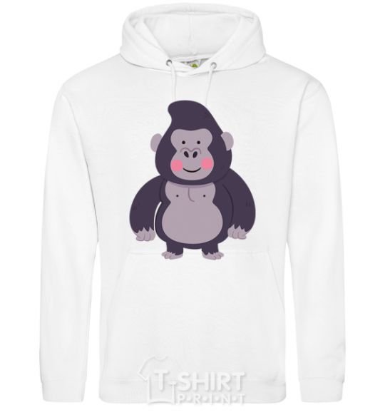 Men`s hoodie Good gorilla White фото