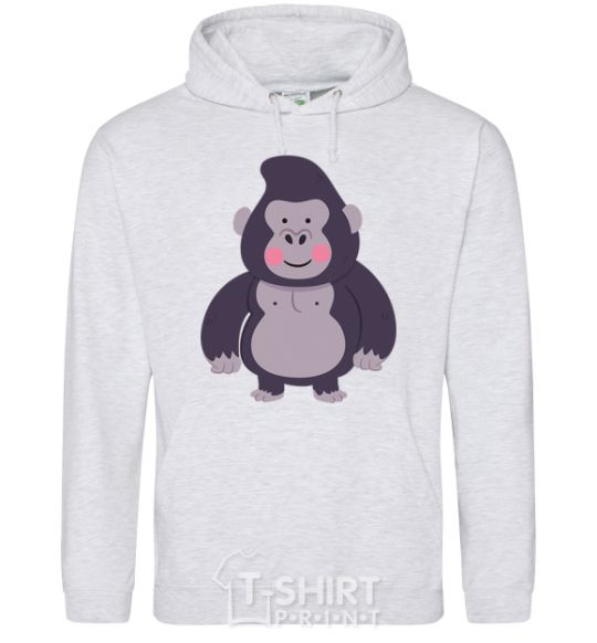 Men`s hoodie Good gorilla sport-grey фото