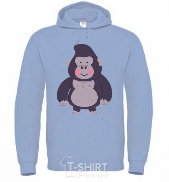 Men`s hoodie Good gorilla sky-blue фото