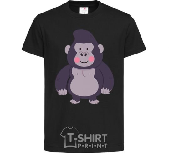 Детская футболка Добрая горилла Черный фото