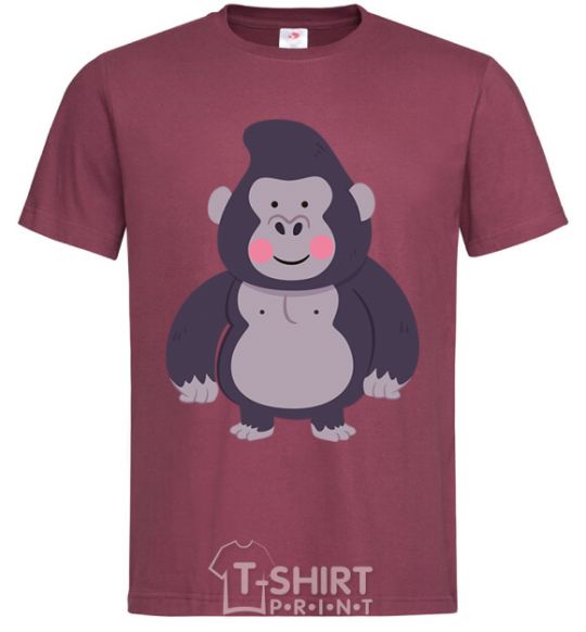 Мужская футболка Добрая горилла Бордовый фото