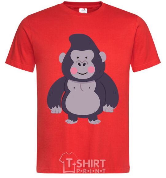 Мужская футболка Добрая горилла Красный фото
