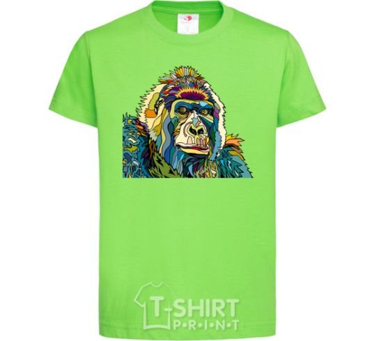Детская футболка Разноцветная горилла Лаймовый фото