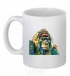 Чашка керамическая Разноцветная горилла Белый фото