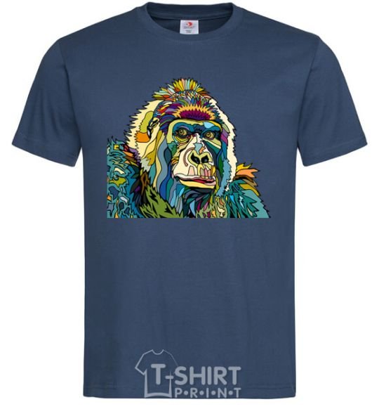 Men's T-Shirt A multi-colored gorilla navy-blue фото