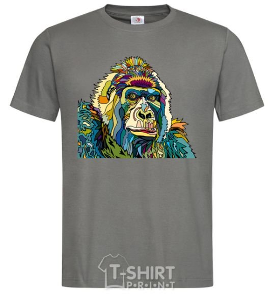 Men's T-Shirt A multi-colored gorilla dark-grey фото