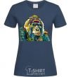 Женская футболка Разноцветная горилла Темно-синий фото