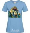 Women's T-shirt A multi-colored gorilla sky-blue фото