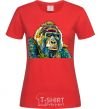 Women's T-shirt A multi-colored gorilla red фото