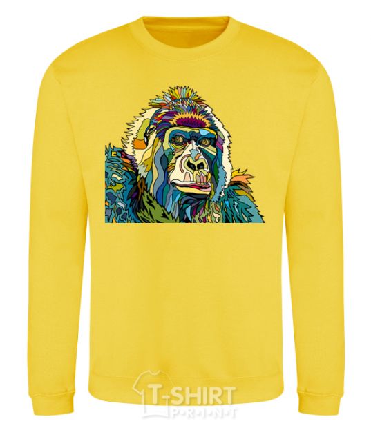 Sweatshirt A multi-colored gorilla yellow фото