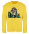 Sweatshirt A multi-colored gorilla yellow фото