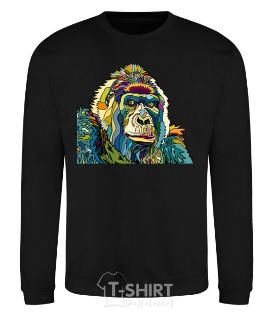 Свитшот Разноцветная горилла Черный фото