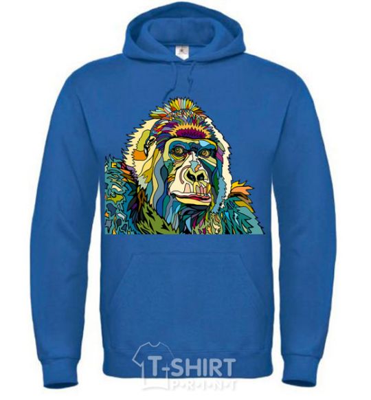Men`s hoodie A multi-colored gorilla royal фото