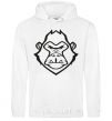 Men`s hoodie Angry gorilla White фото