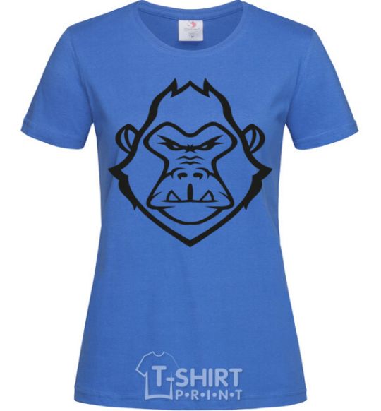 Женская футболка Angry gorilla Ярко-синий фото
