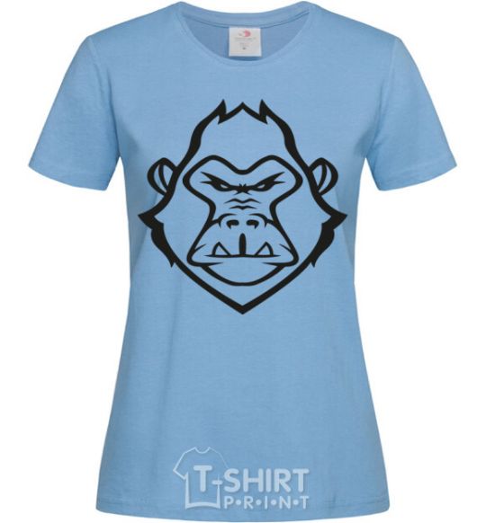 Женская футболка Angry gorilla Голубой фото