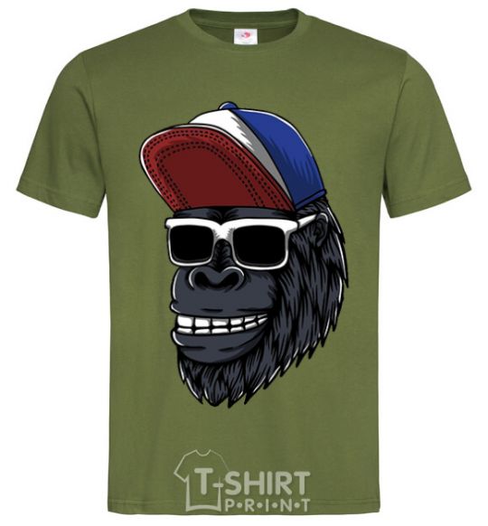 Мужская футболка Swag gorilla Оливковый фото