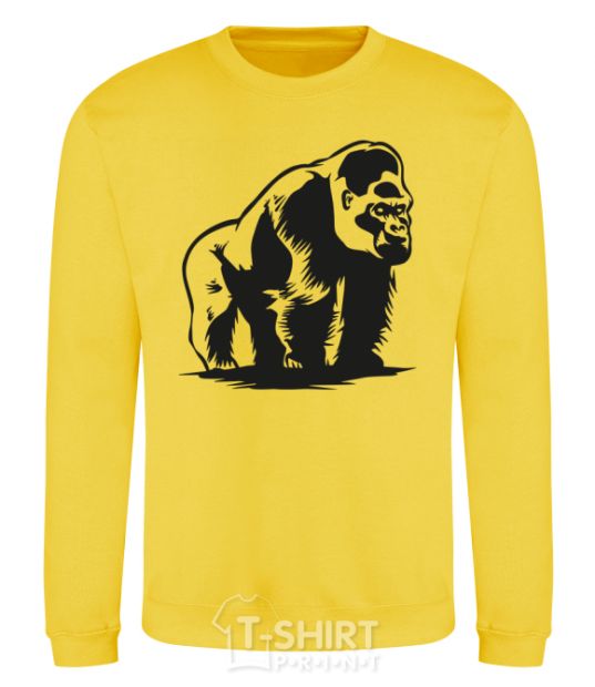 Sweatshirt The gorilla is sitting yellow фото