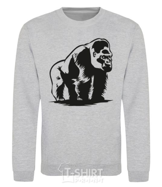 Sweatshirt The gorilla is sitting sport-grey фото