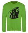 Sweatshirt The gorilla is sitting orchid-green фото