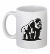 Ceramic mug The gorilla is sitting White фото