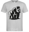 Men's T-Shirt The gorilla is sitting grey фото