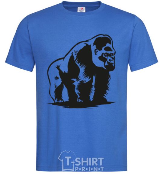 Men's T-Shirt The gorilla is sitting royal-blue фото