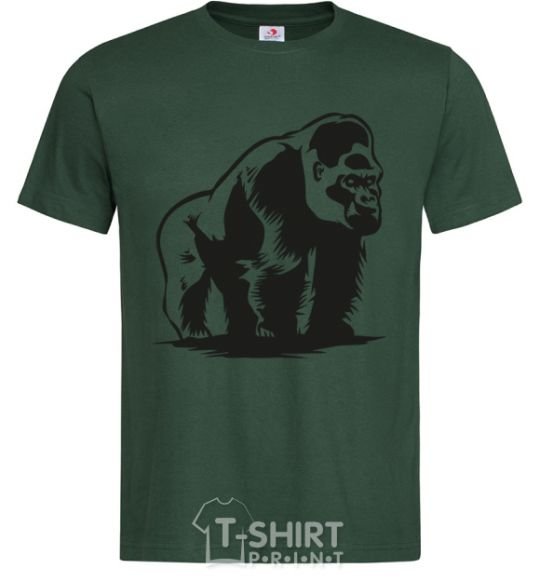 Men's T-Shirt The gorilla is sitting bottle-green фото
