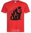 Men's T-Shirt The gorilla is sitting red фото