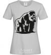 Women's T-shirt The gorilla is sitting grey фото