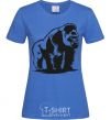 Женская футболка Горилла сидит Ярко-синий фото