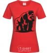 Women's T-shirt The gorilla is sitting red фото