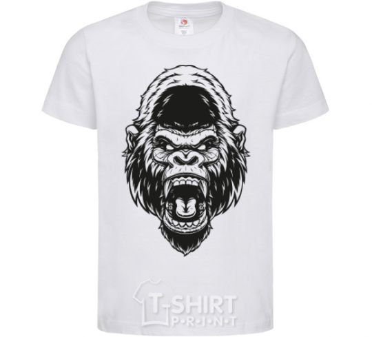 Kids T-shirt Angry gorilla V.1 White фото