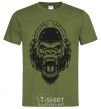 Мужская футболка Злая горилла V.1 Оливковый фото
