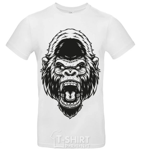 Мужская футболка Злая горилла V.1 Белый фото